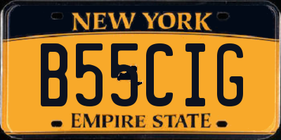 NY license plate B55CIG