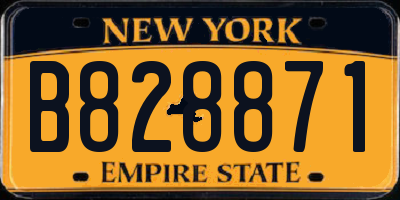 NY license plate B828871