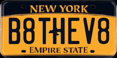 NY license plate B8THEV8