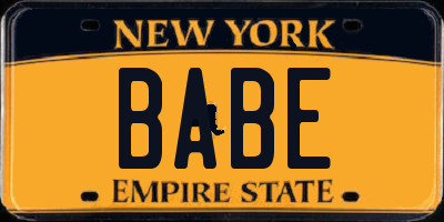 NY license plate BABE