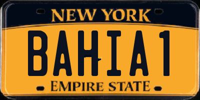 NY license plate BAHIA1