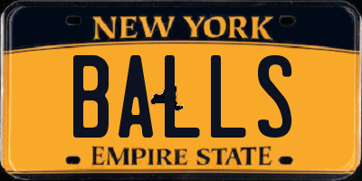 NY license plate BALLS