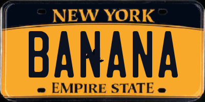 NY license plate BANANA