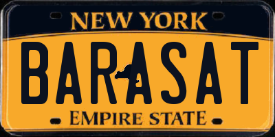 NY license plate BARASAT