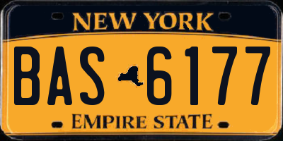 NY license plate BAS6177