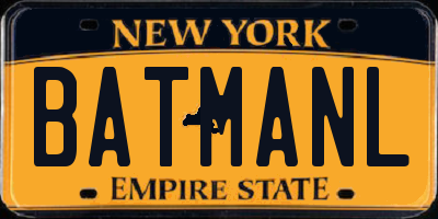 NY license plate BATMANL