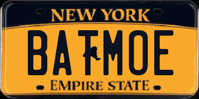 NY license plate BATMOE