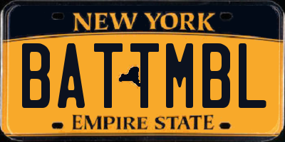 NY license plate BATTMBL