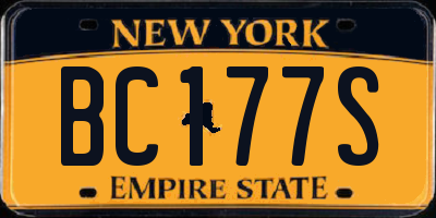 NY license plate BC177S