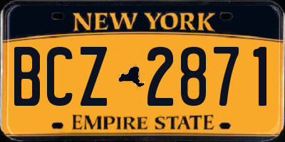 NY license plate BCZ2871