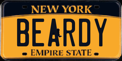 NY license plate BEARDY