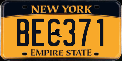 NY license plate BEC371