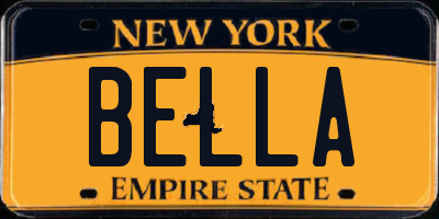 NY license plate BELLA