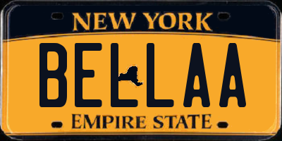 NY license plate BELLAA