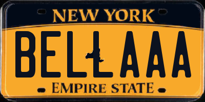 NY license plate BELLAAA