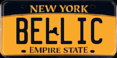 NY license plate BELLIC