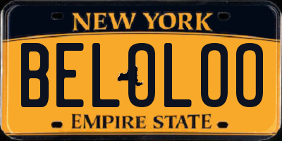 NY license plate BELOLOO