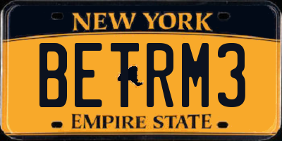 NY license plate BETRM3