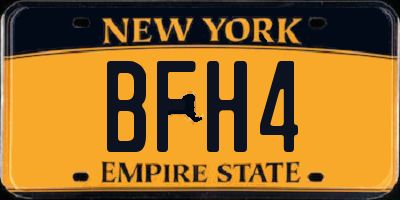 NY license plate BFH4