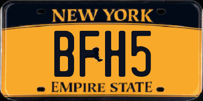 NY license plate BFH5