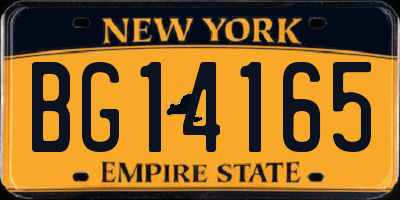 NY license plate BG14165