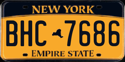 NY license plate BHC7686