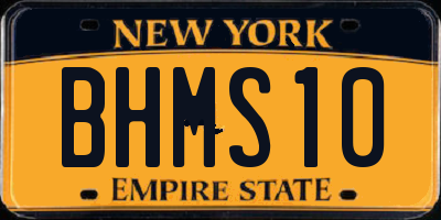 NY license plate BHMS10