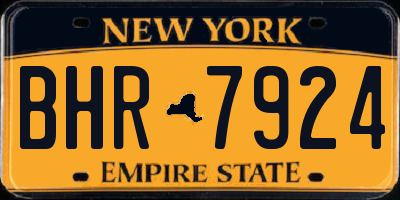 NY license plate BHR7924