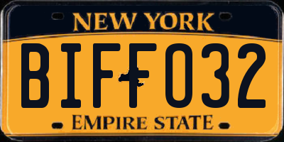 NY license plate BIFFO32