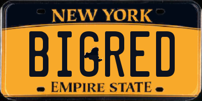 NY license plate BIGRED