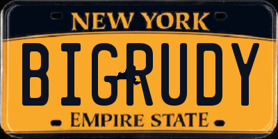 NY license plate BIGRUDY