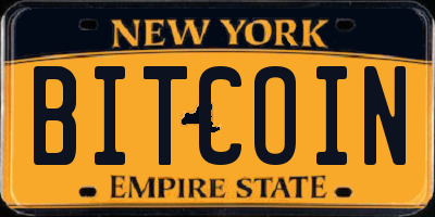 NY license plate BITCOIN