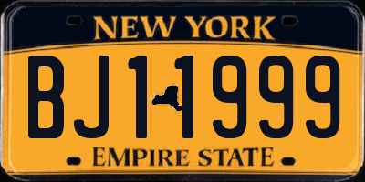 NY license plate BJ11999