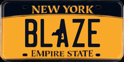 NY license plate BLAZE