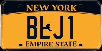 NY license plate BLJ1