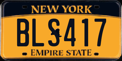 NY license plate BLS417