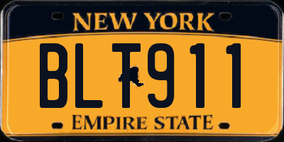 NY license plate BLT911