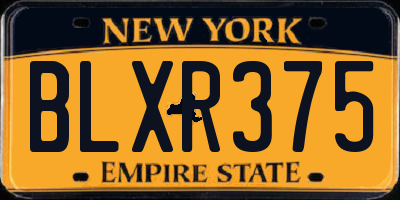 NY license plate BLXR375