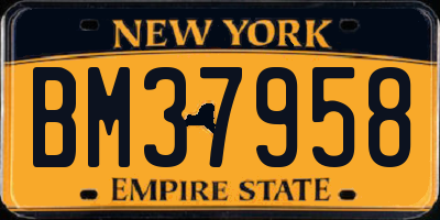 NY license plate BM37958