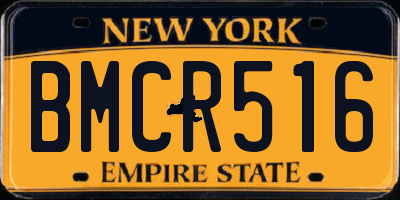 NY license plate BMCR516