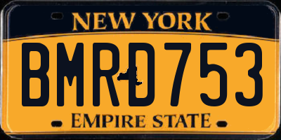 NY license plate BMRD753