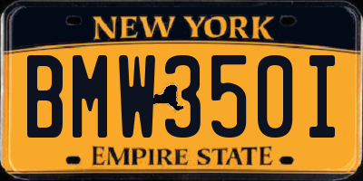 NY license plate BMW350I