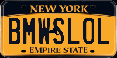 NY license plate BMWSLOL