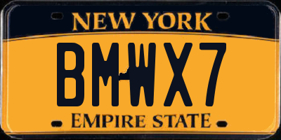 NY license plate BMWX7