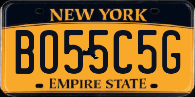 NY license plate BO55C5G