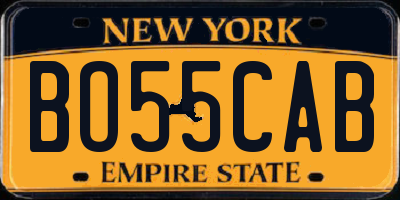 NY license plate BO55CAB