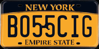 NY license plate BO55CIG