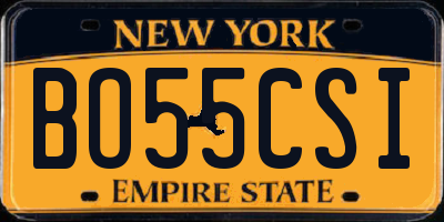 NY license plate BO55CSI