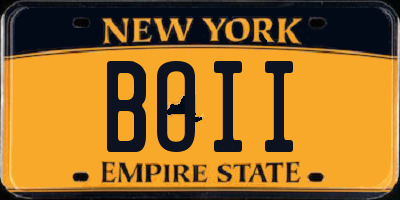 NY license plate BOII