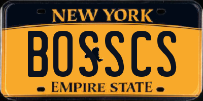 NY license plate BOSSCS